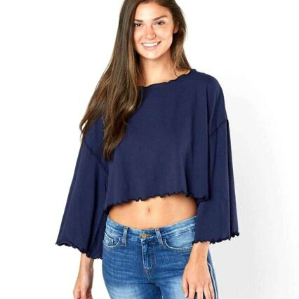 NWT New Free People We the Free Bird Gang Blue Top Size M